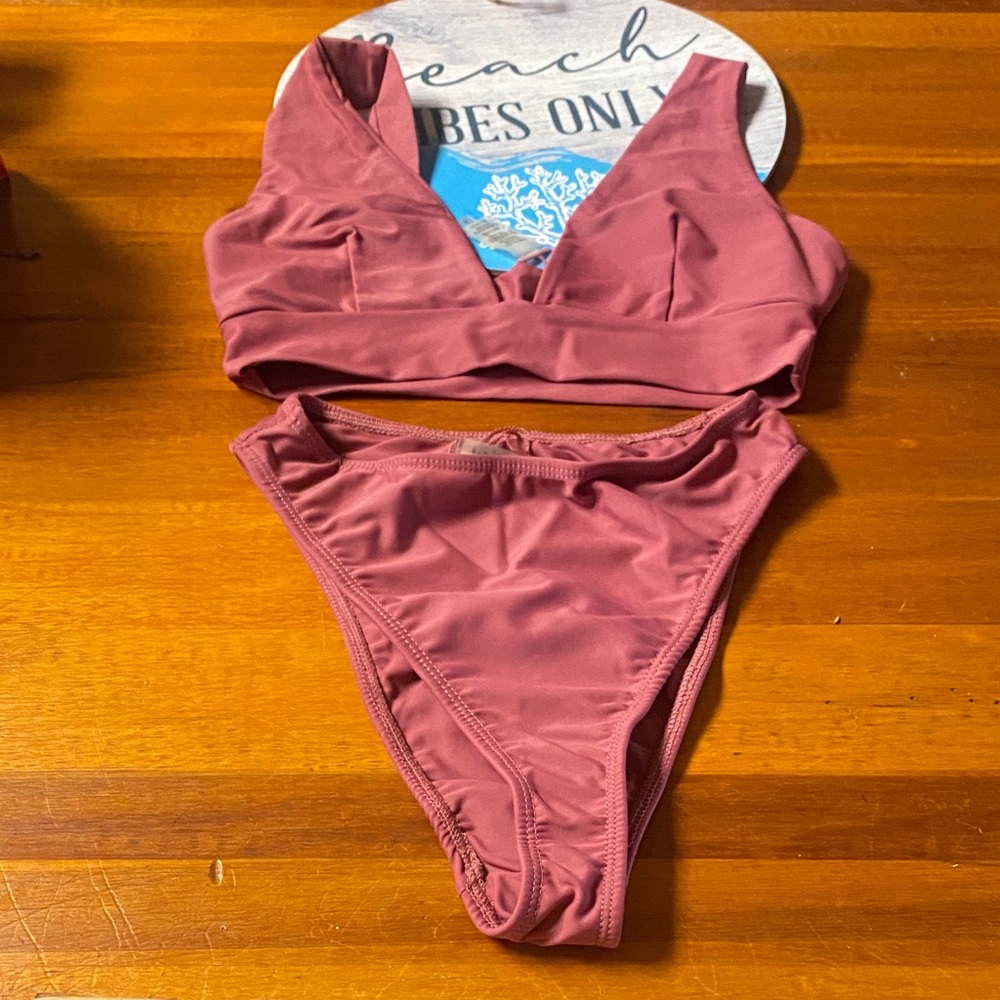 Lulu's Dusty Rose Two-Piece Bikini Set